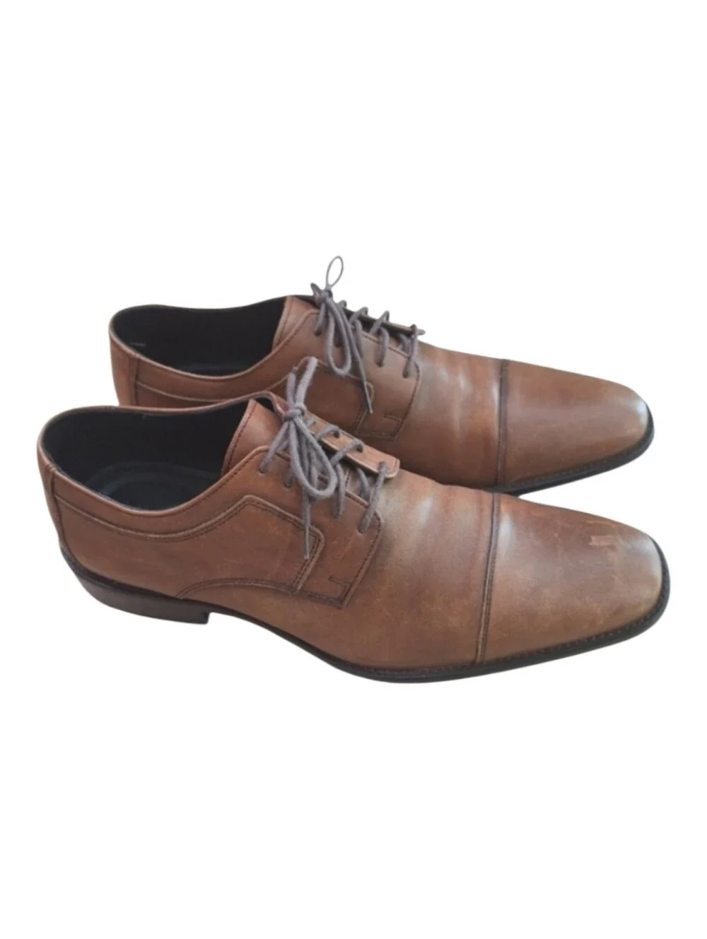 Johnston & Murphy Lancaster Cap Toe Derby Men's Tan Brown Dress Shoes sz 12M